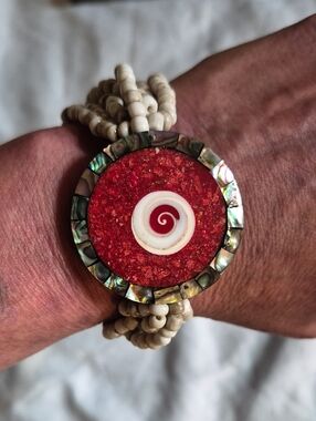 Abalone & Voral Shival Eye Bracelet